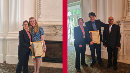 Dr. Falcon and Dr. Saghiri getting awards